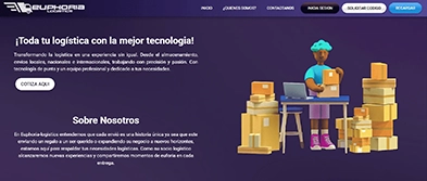 Vista de escritorio del sitio Euphoria Logistics