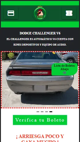 Vista móvil optimizada del sitio Rifas El Gallo