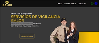 Vista de escritorio del sitio Galor