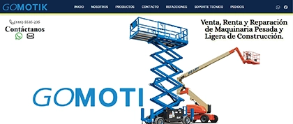 Vista de escritorio del sitio Gomotik
