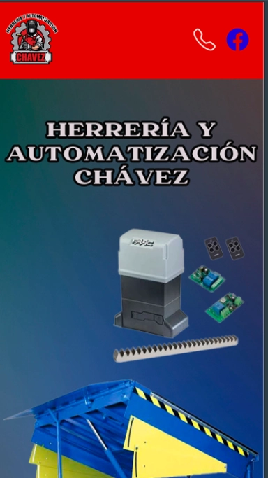 Vista móvil optimizada del sitio Herrería Chávez