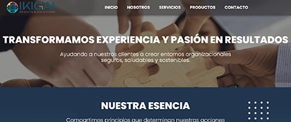 Vista de escritorio del sitio Ikigai R&S