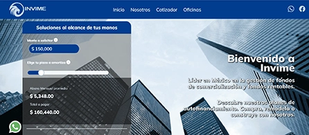 Vista de escritorio del sitio Invime