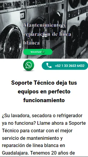 Vista móvil optimizada del sitio Línea Blanca